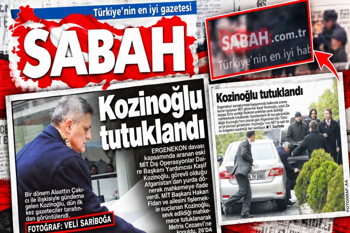 Gazetecileri hedef gösteren Sabah gazetesi de Kozinoğlu’nu çekmiş